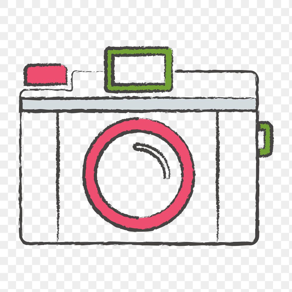 Png cute camera design element, transparent background