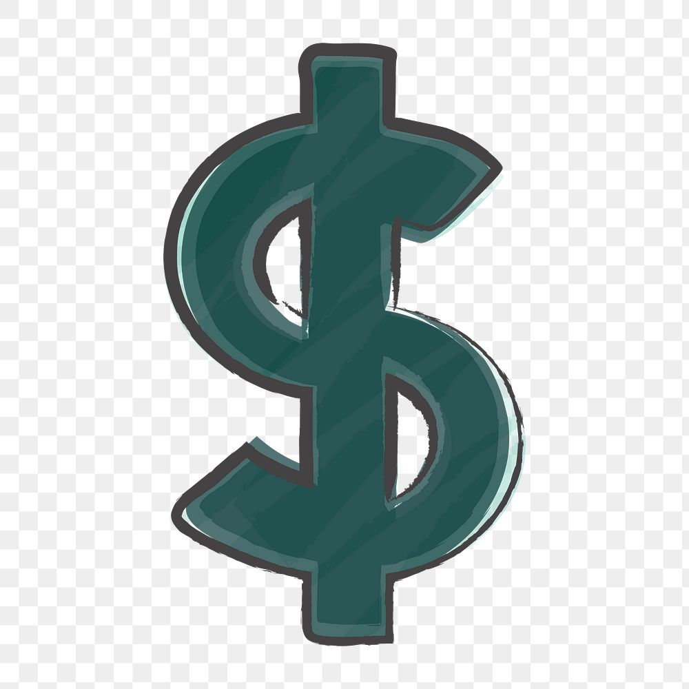 Png green us dollar icon, transparent background