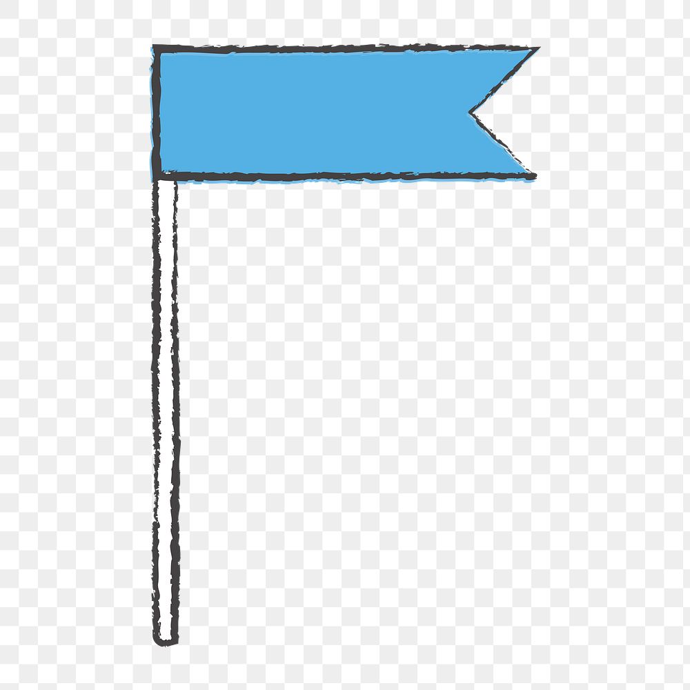 Png blue flag icon, transparent background