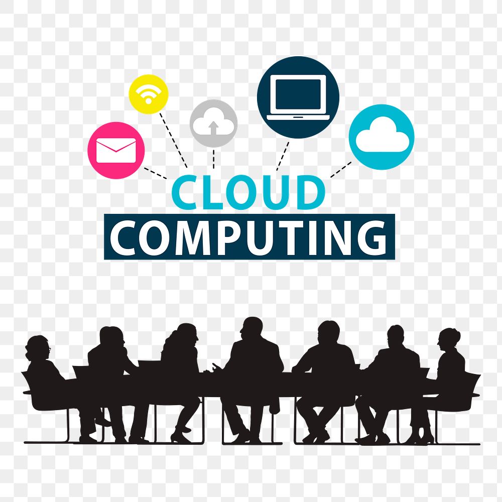 Png cloud computing design element, transparent background