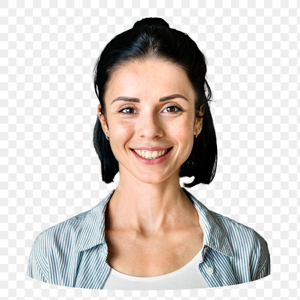 Caucasian woman smiling png, transparent background