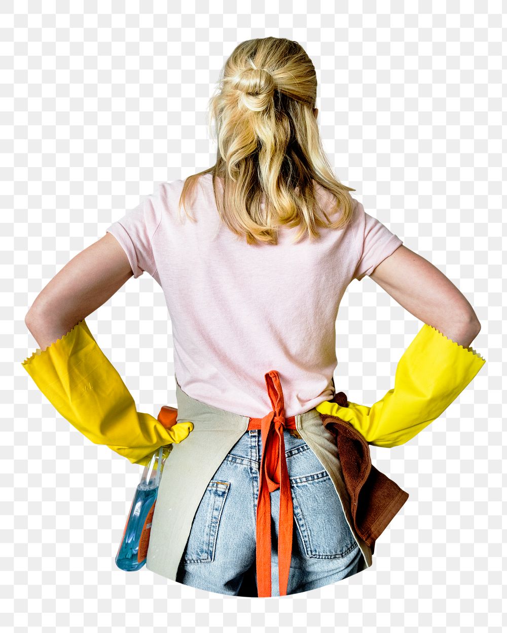 PNG Woman cleaning the house, collage element, transparent background