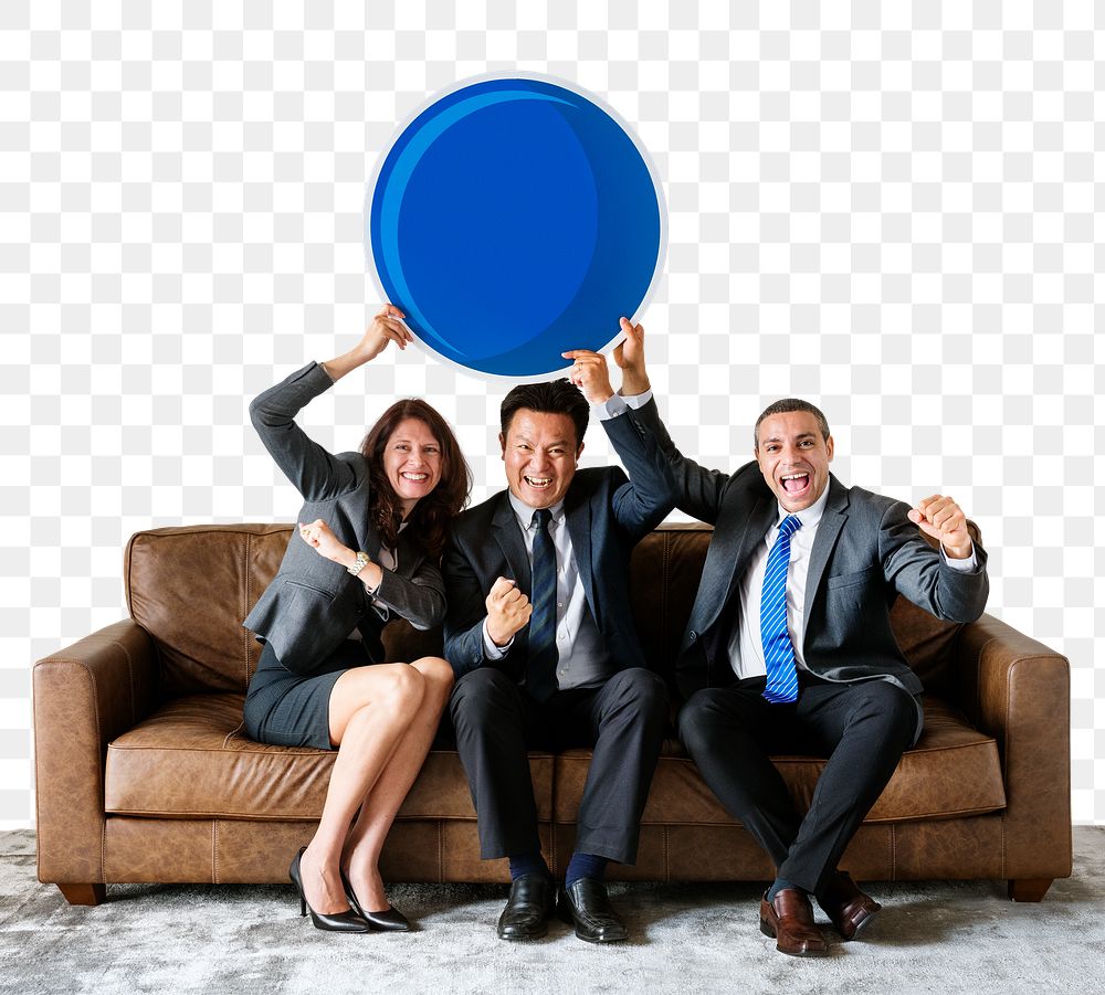 Business people png element, transparent background