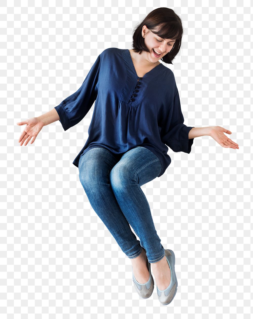 Png Happy & cheerful woman, transparent background