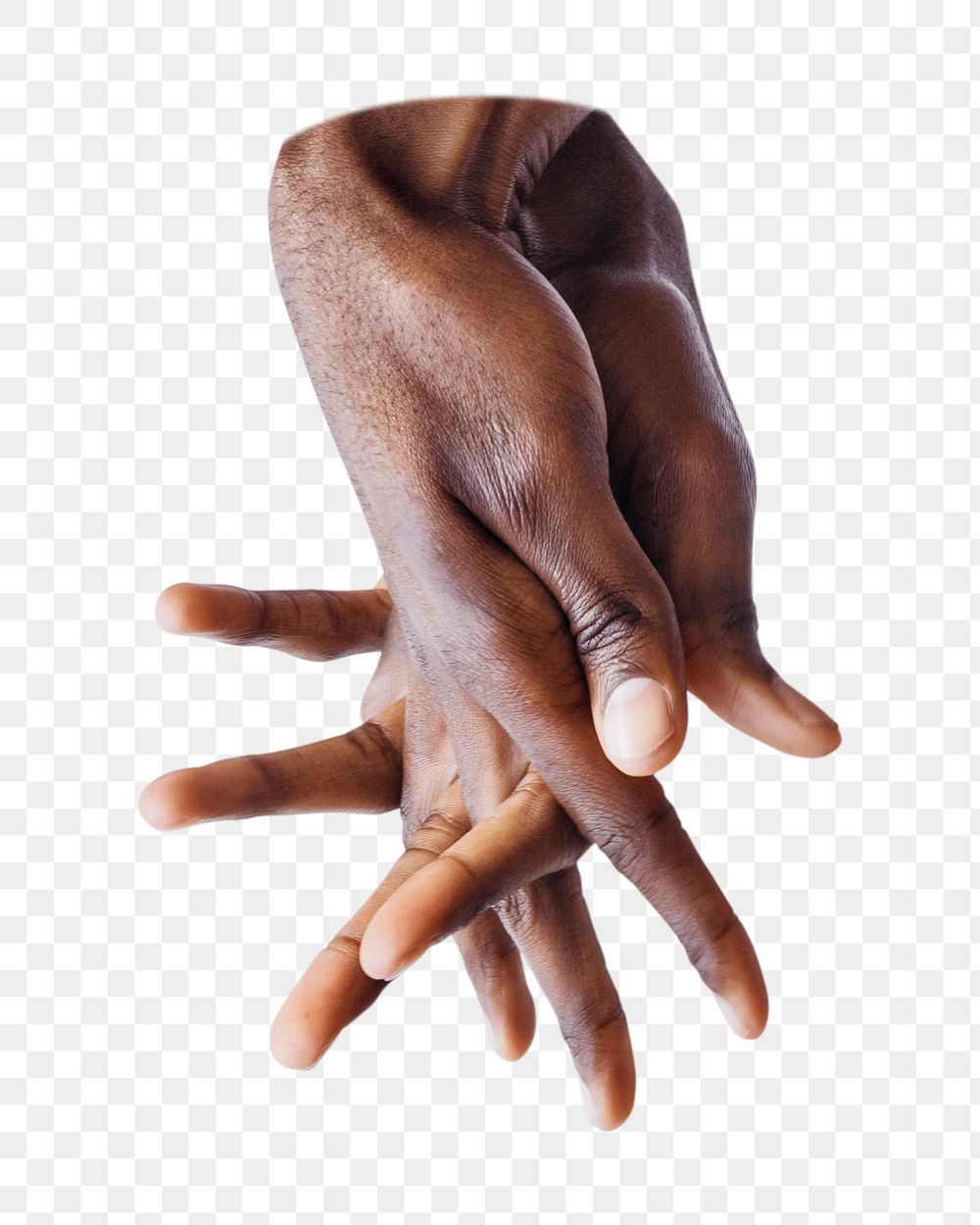 Clasping hands png gesture, transparent background