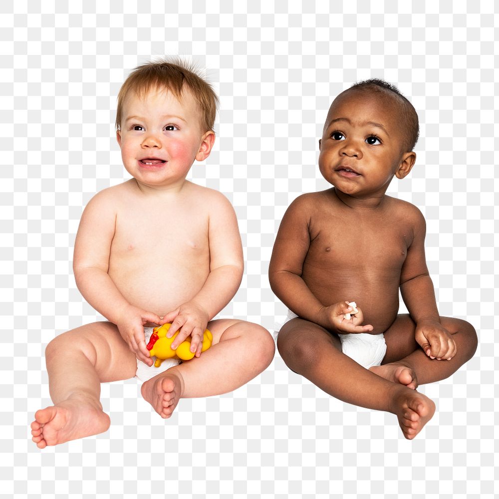 Png Diverse infants, transparent background