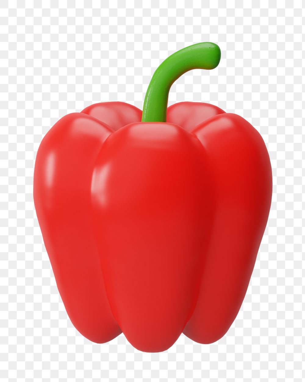 PNG 3D bell pepper vegetable, element illustration, transparent background