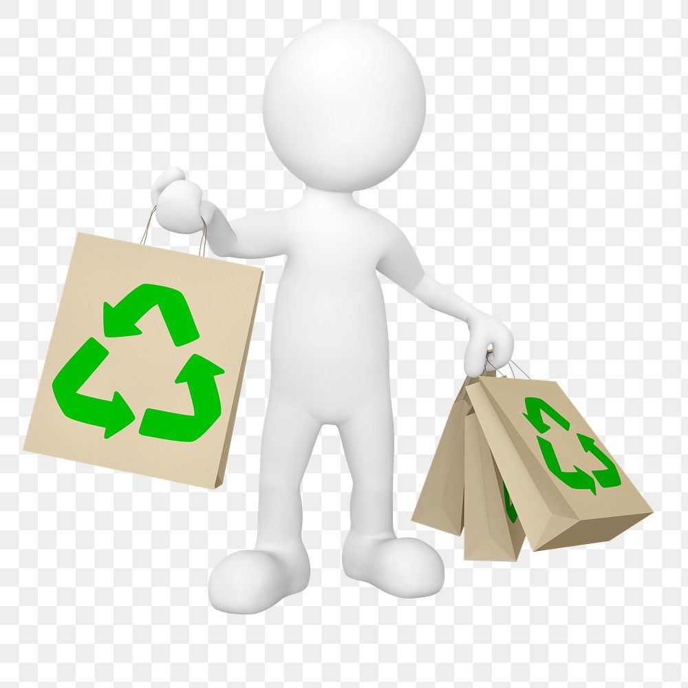 Recycle png 3D illustration, transparent background