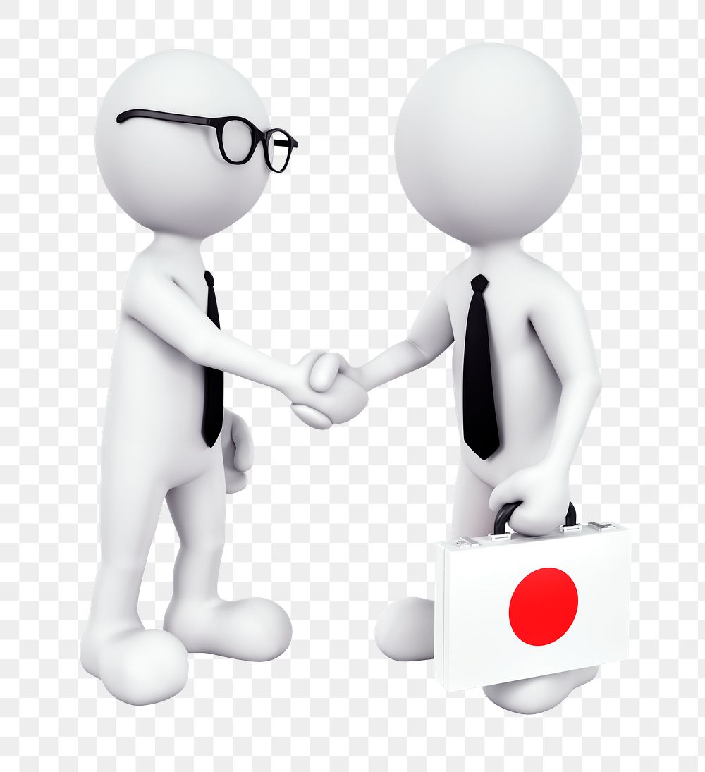 Business handshake png 3D illustration, transparent background