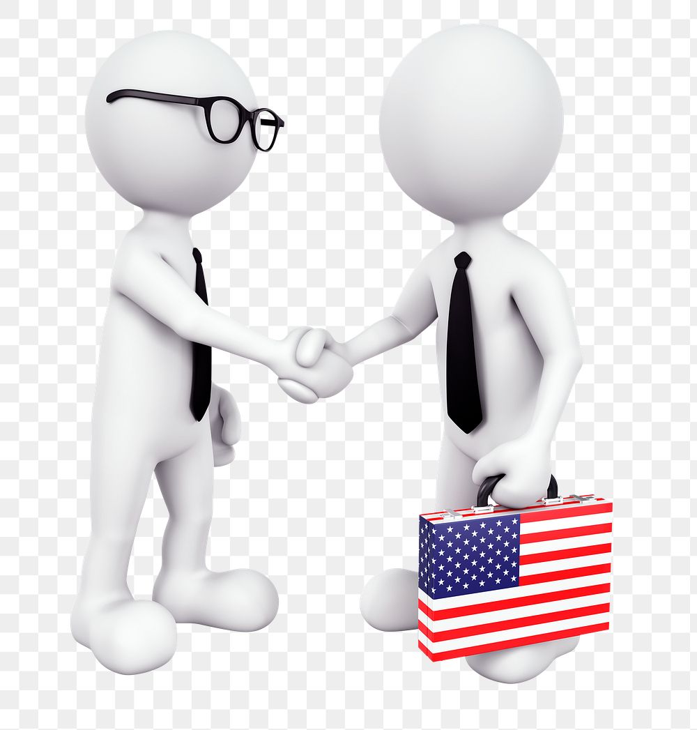 Business handshake png 3D illustration, transparent background