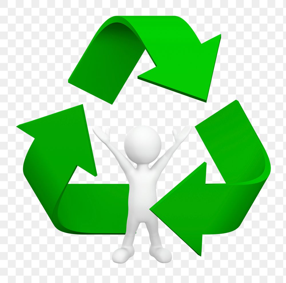 Recycle png 3D illustration, transparent background