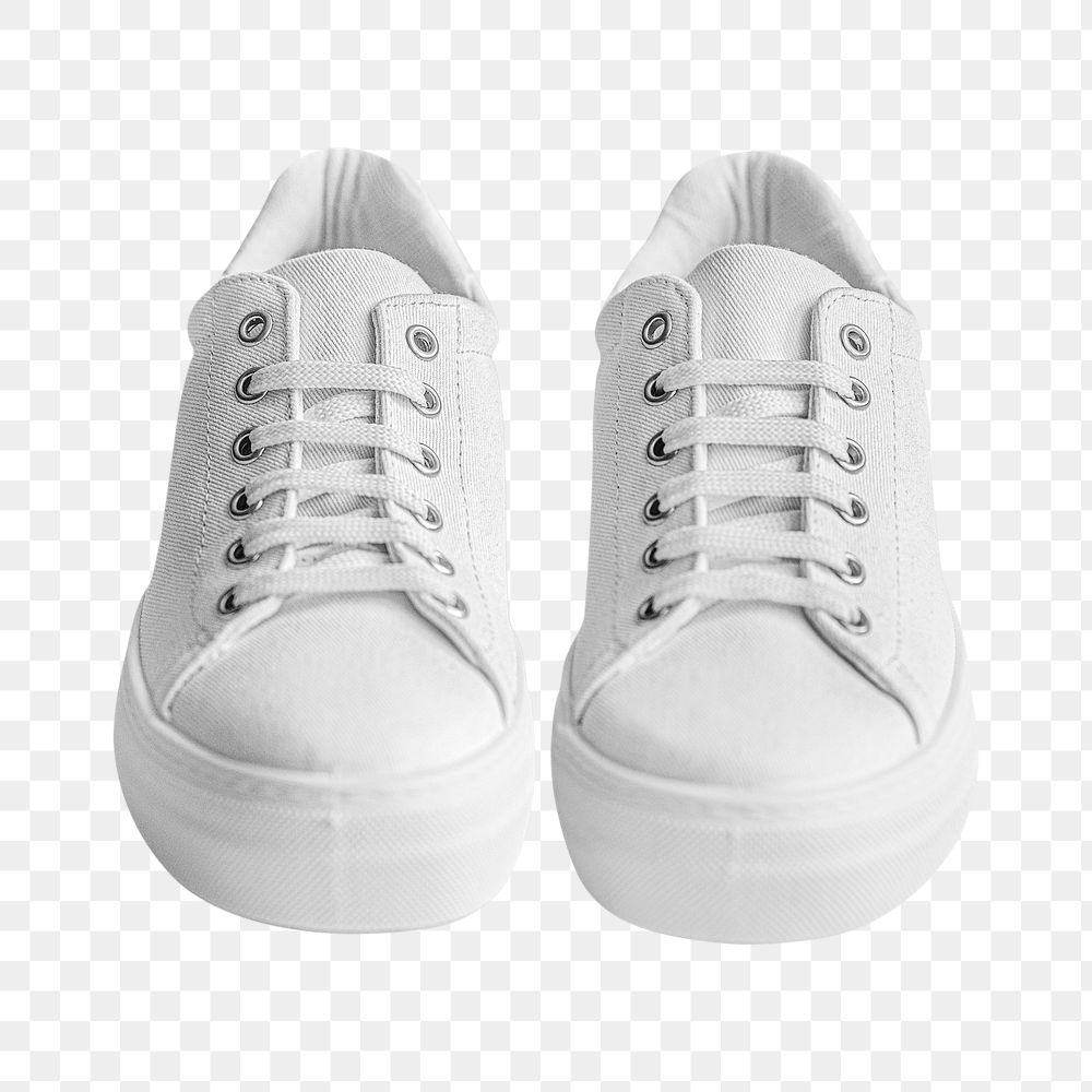 PNG white canvas sneakers transparent background