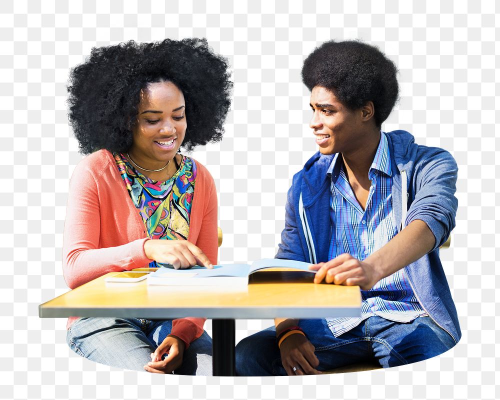 College students png element, transparent background