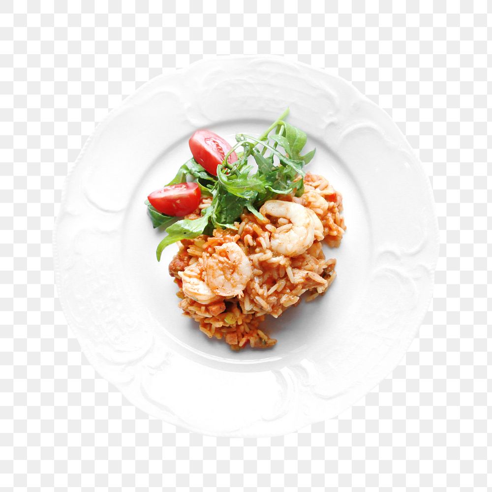 Shrimp dish png collage element, transparent background