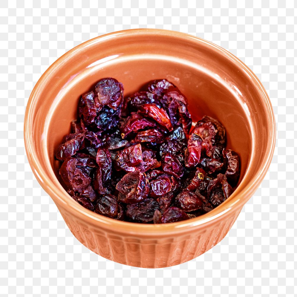 Dried cranberries png collage element on transparent background