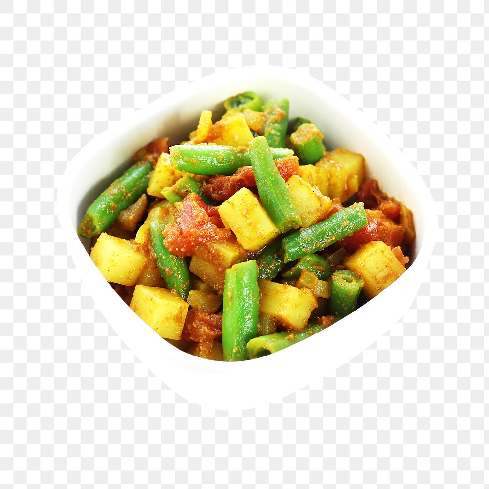 Stir fry vegetable png collage element, transparent background