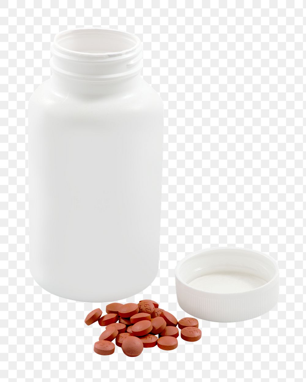 Tablets bottle png collage element, transparent background