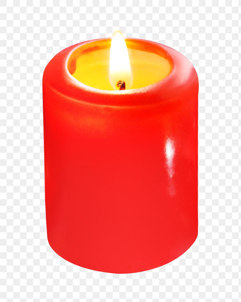 Lit scented candle png, transparent background