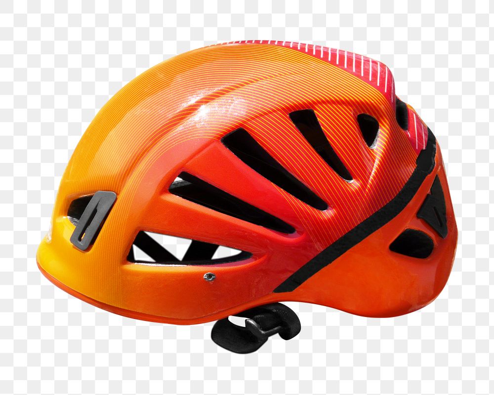 Orange helmet png, isolated object, transparent background