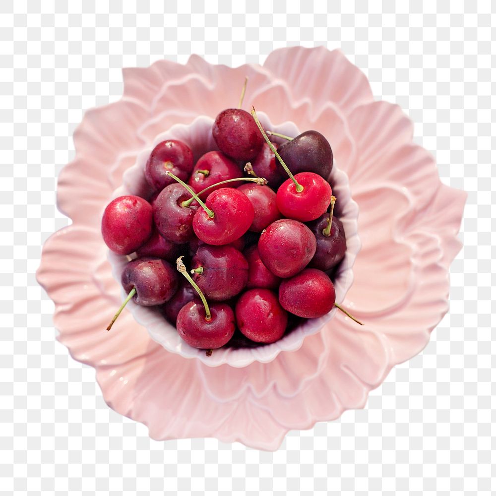 Png cherries, transparent background