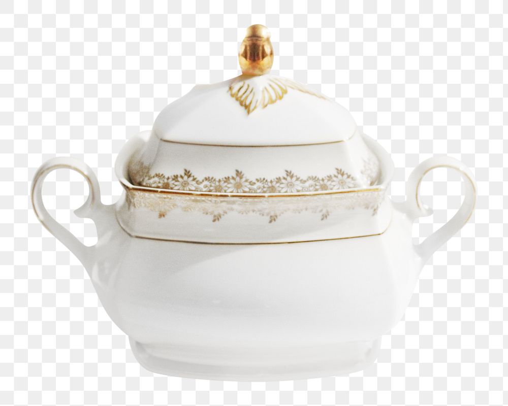 Soup tureen png, isolated object, transparent background