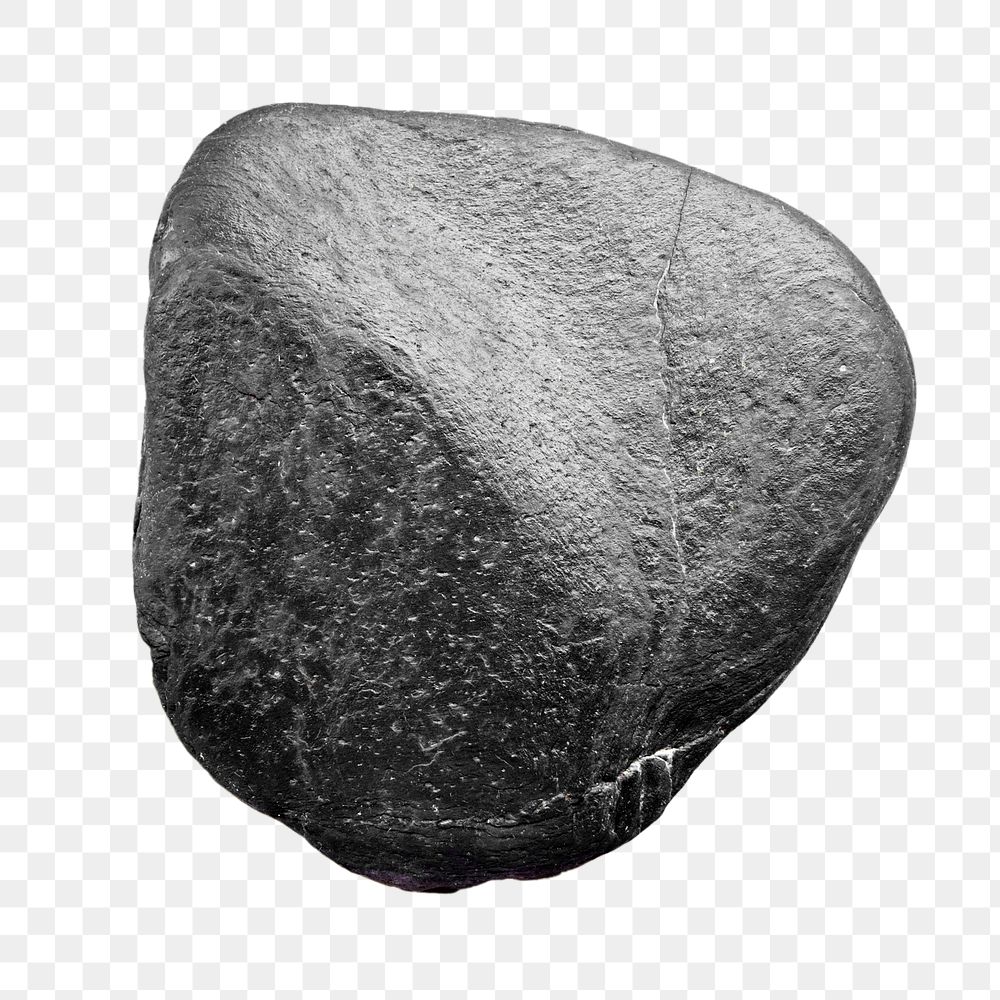 Black boulder png, isolated object, transparent background