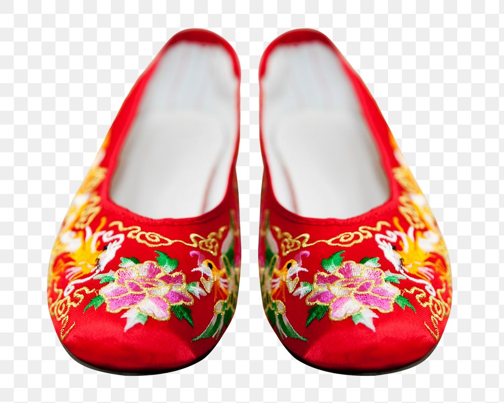 Chinese shoes png, isolated object, transparent background