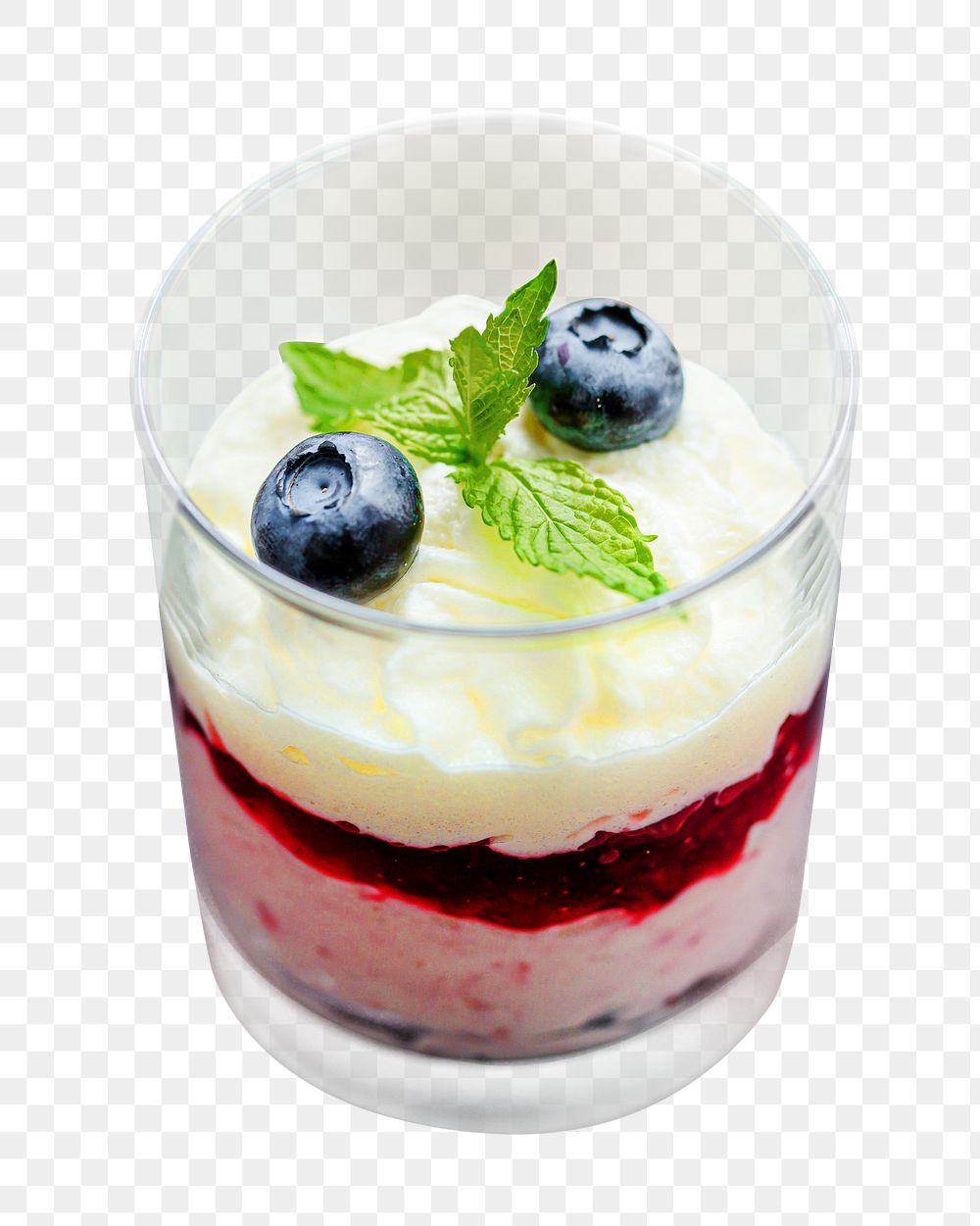 Blueberry mousse png, food element, transparent background