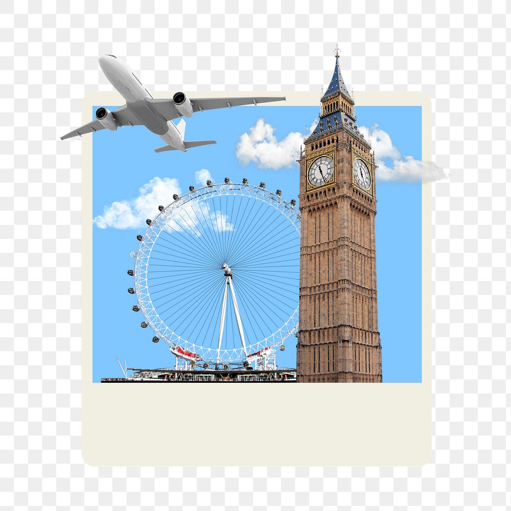 England travel png sticker, transparent background