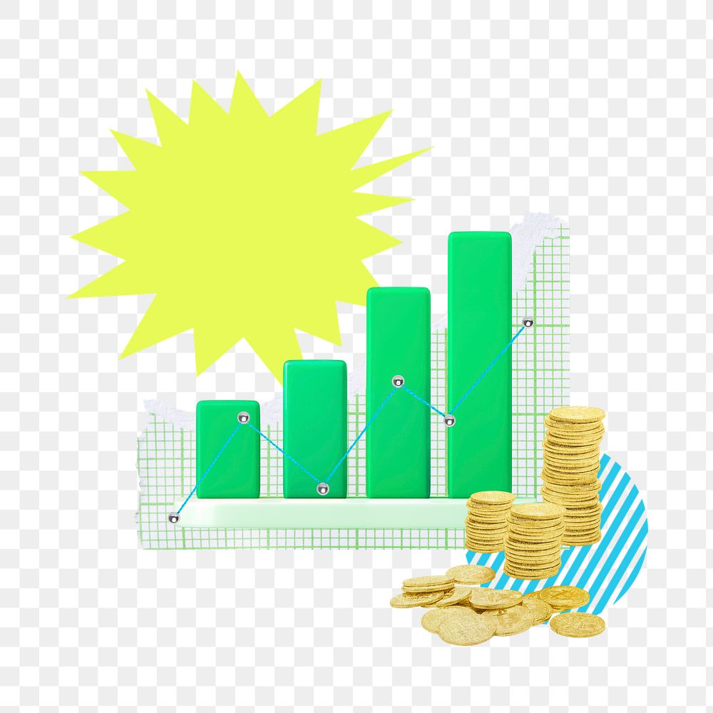 Financial growth png sticker, transparent background