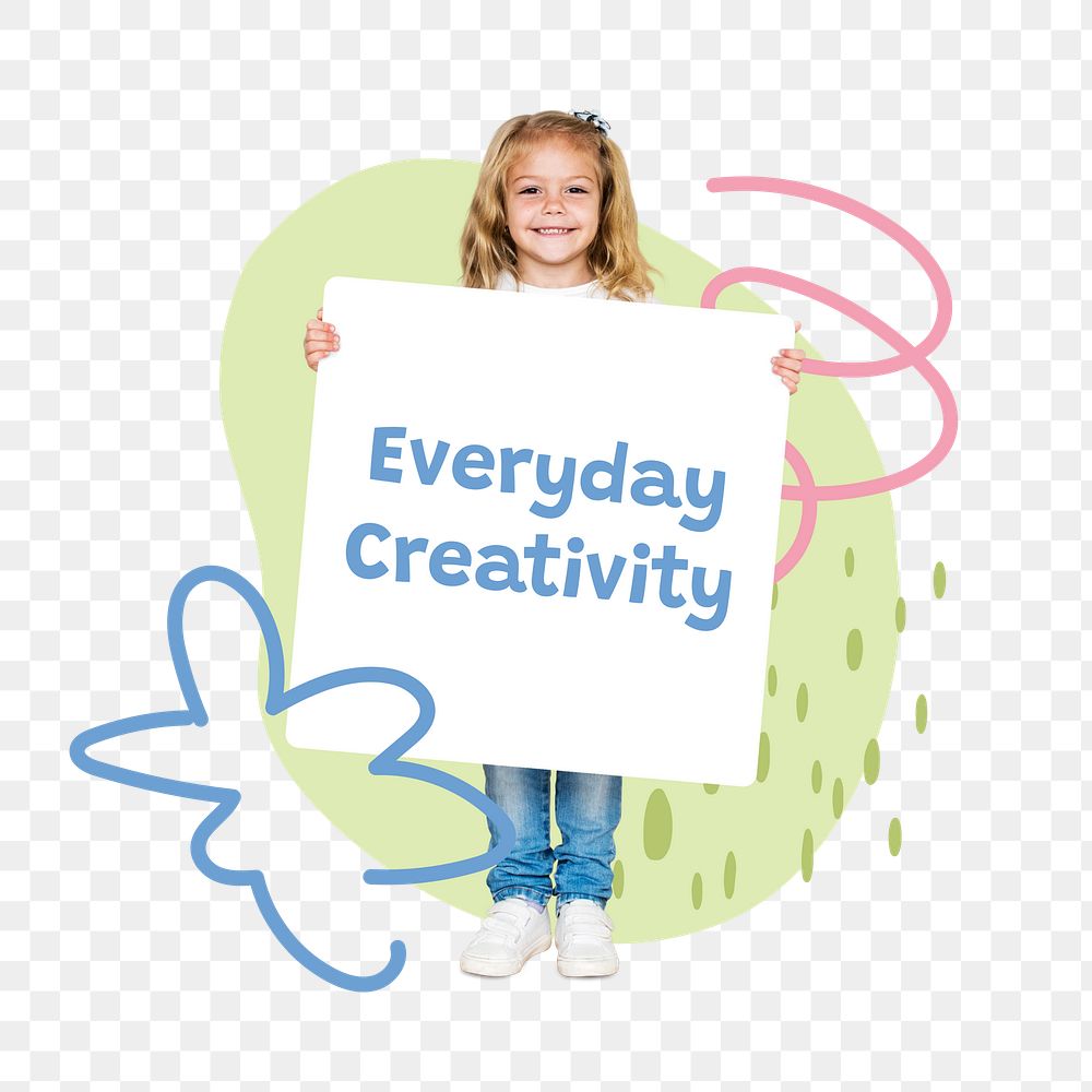 Everyday creativity png word sticker typography, transparent background