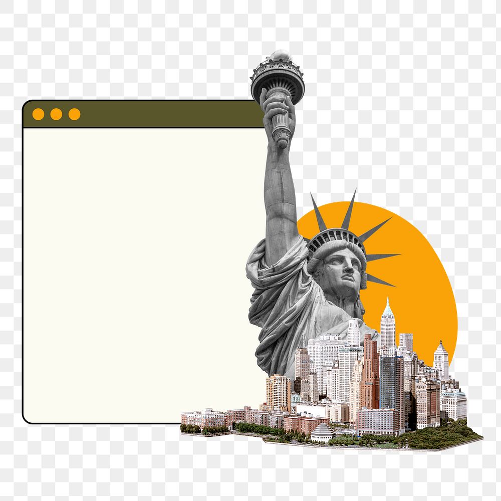 Statue of liberty png sticker, transparent background