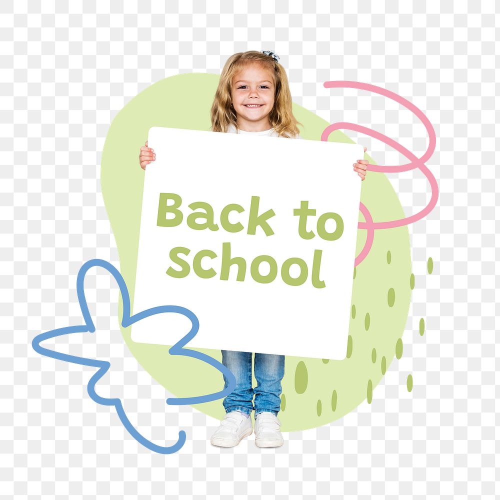 Back to school png word sticker typography, transparent background