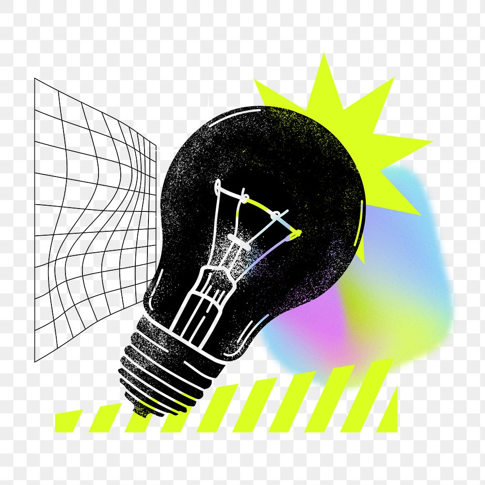 Light bulb png, creative collage art, transparent background