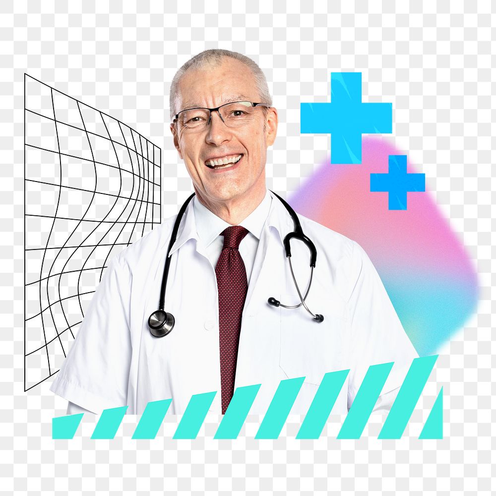 Smiling doctor png, creative healthcare image, transparent background