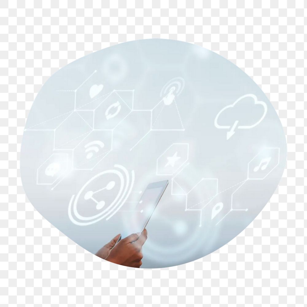Digital tablet png badge element, transparent background