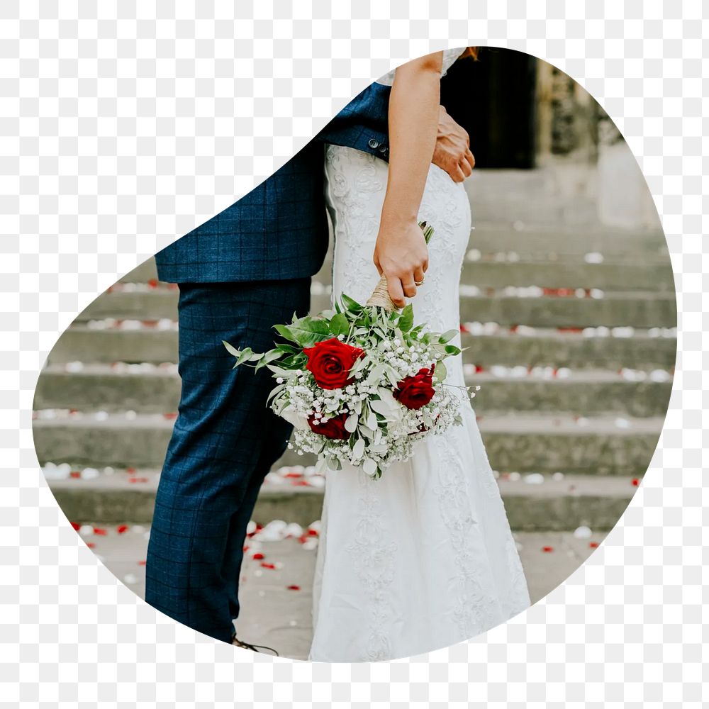 Wedding, rose png badge element, transparent background