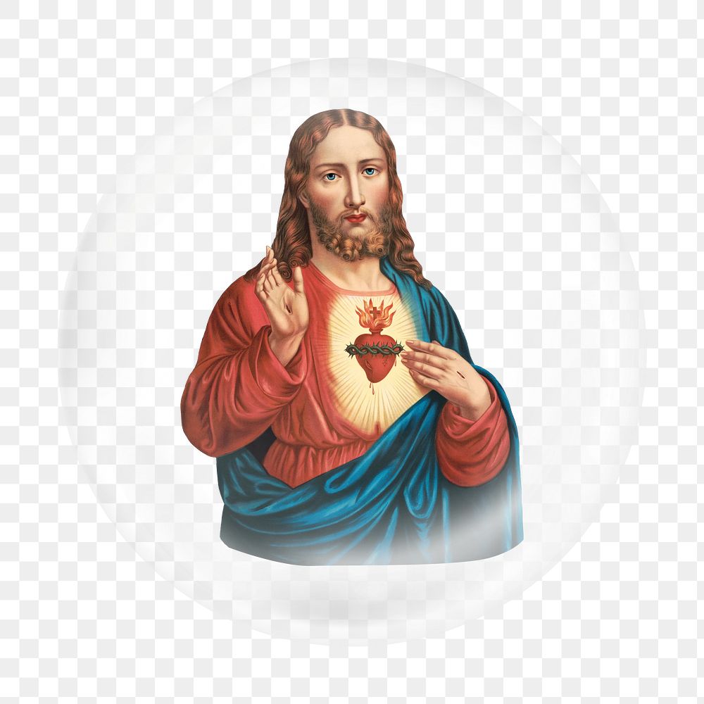 Jesus png sticker, bubble design transparent background. Remixed by rawpixel.