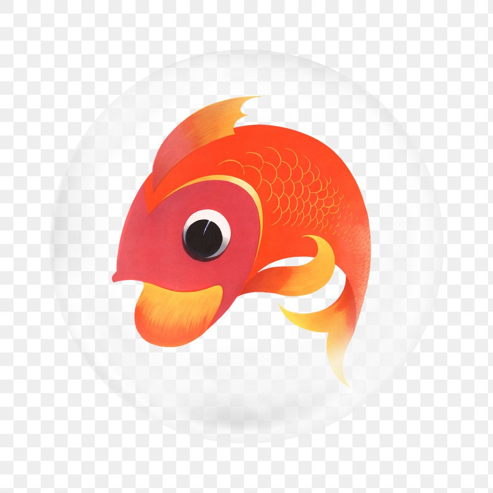 PNG jumping fish cartoon sticker,  bubble design transparent background. Remixed by rawpixel.