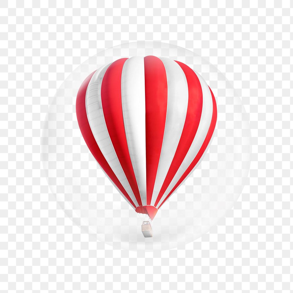Png hot air balloon sticker, bubble design transparent background. Remixed by rawpixel.