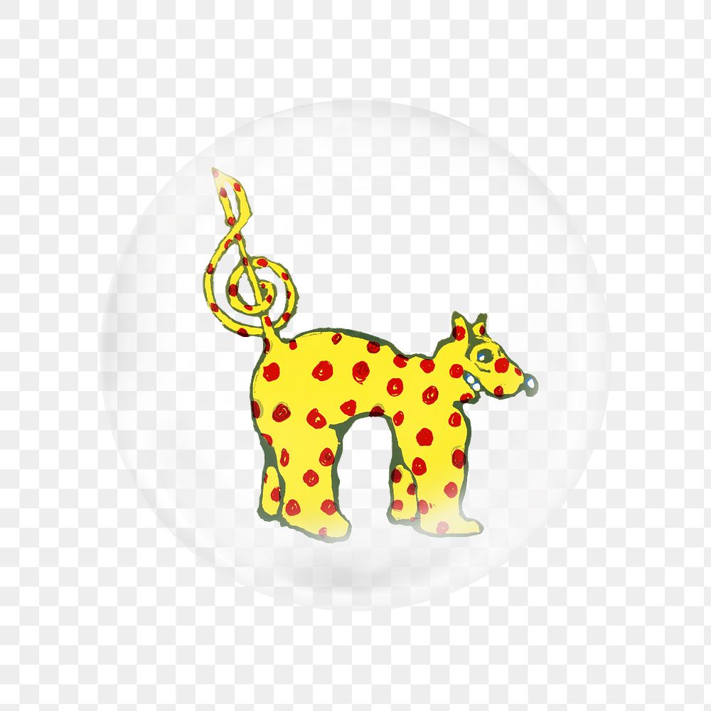 Spotted dog png sticker, Lanny Sommese's art in bubble transparent background. Remixed by rawpixel.