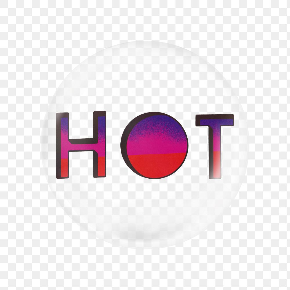 Hot word png typography sticker, bubble design transparent background. Remixed by rawpixel.