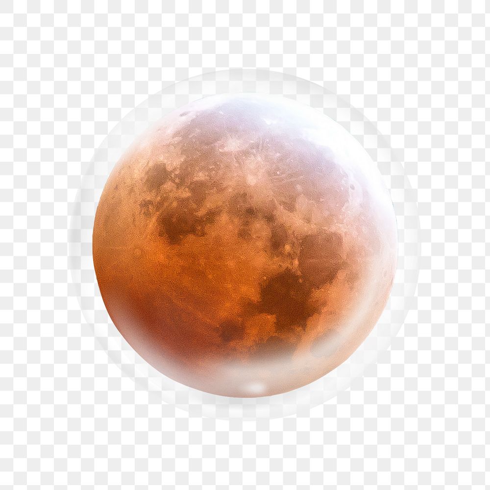 Aesthetic blood moon png sticker, bubble design transparent background. Remixed by rawpixel.