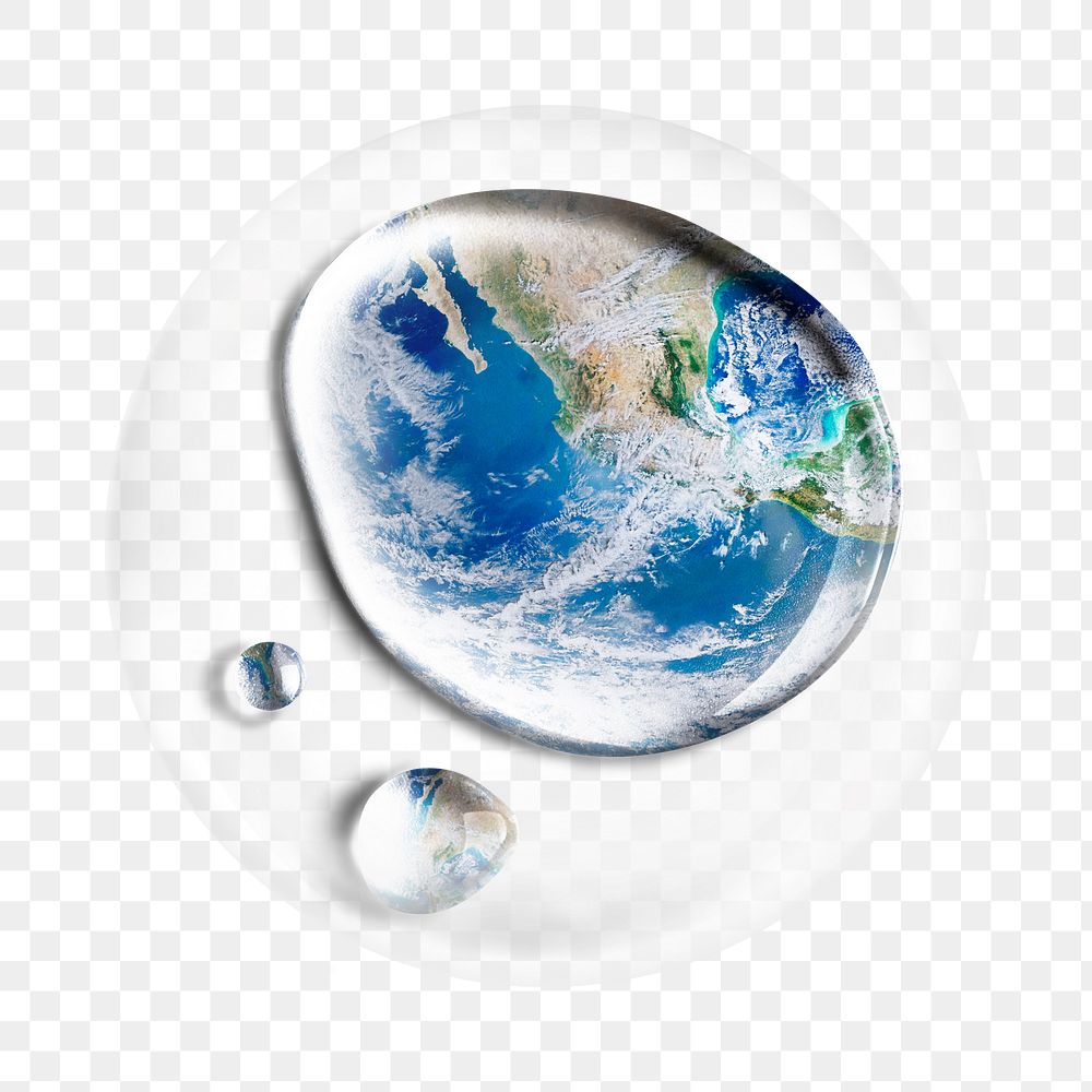 PNG Planet water drop    sticker, bubble design transparent background