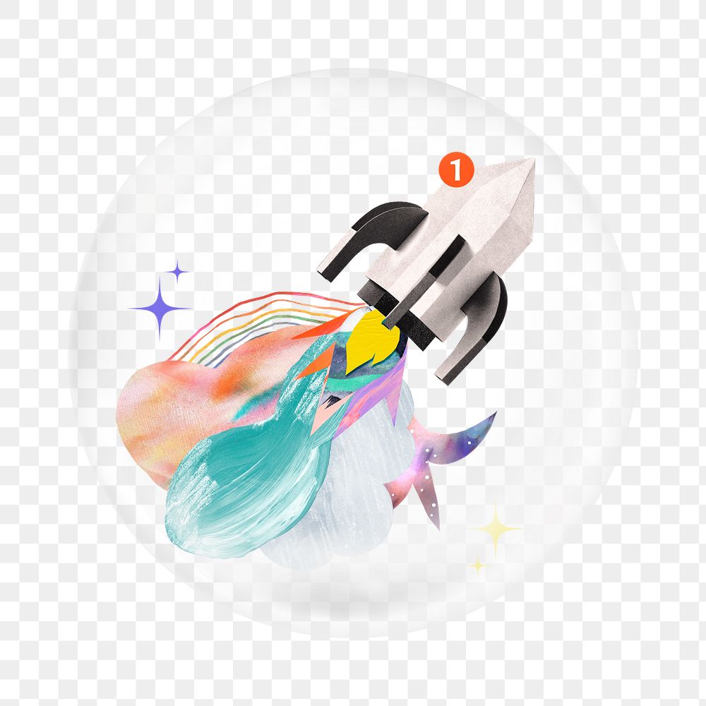 Startup launch png   sticker, bubble design transparent background