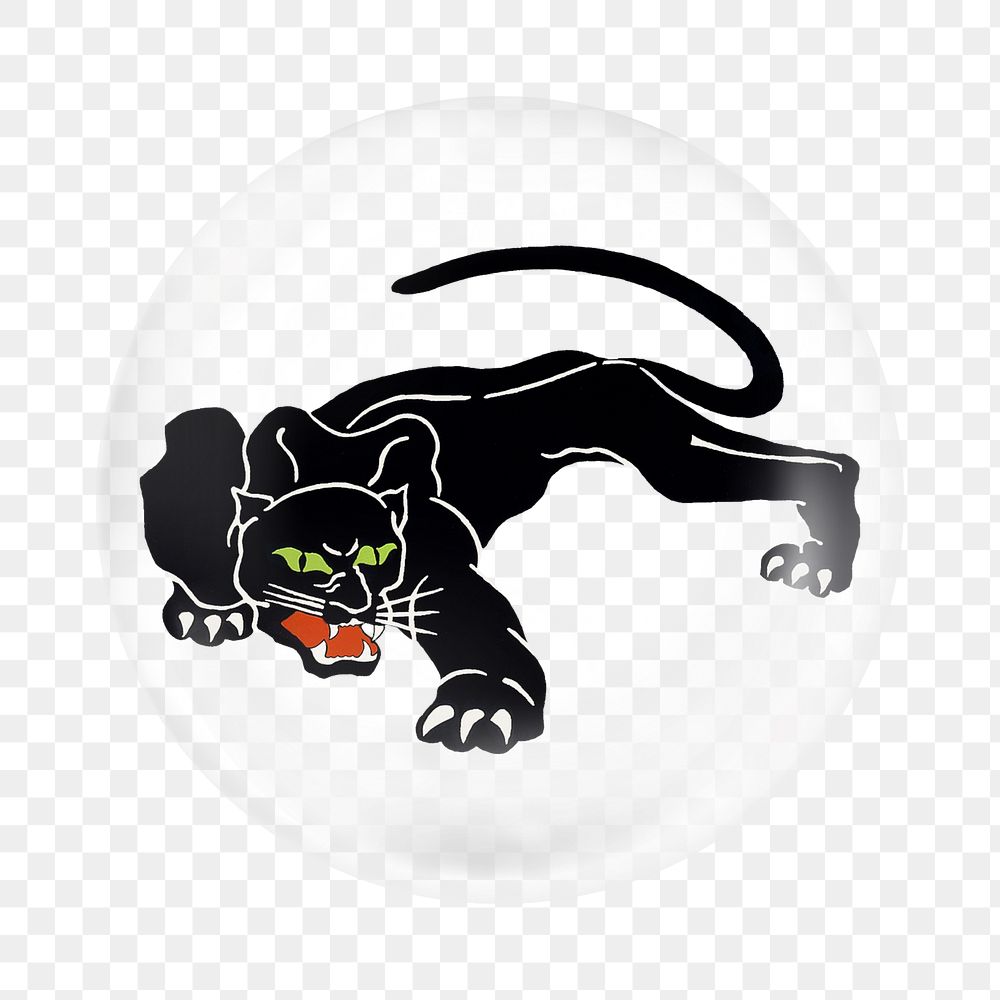 Black panther png wild animal sticker, bubble design transparent background. Remixed by rawpixel.