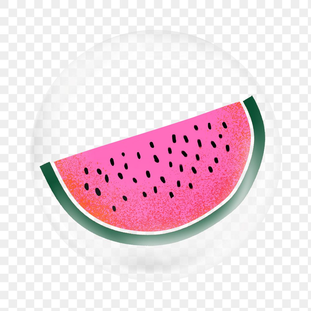 Watermelon png   sticker, bubble design transparent background