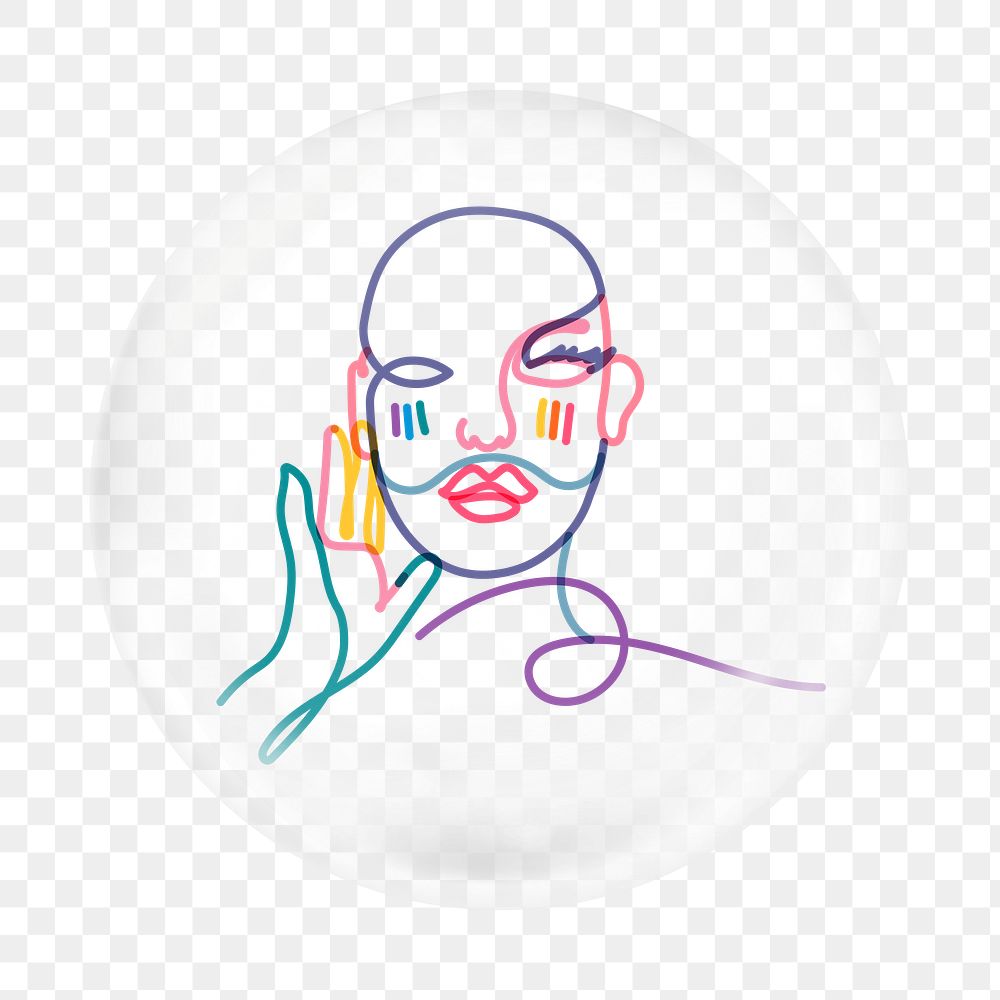 Drag queen illustration png element in bubble