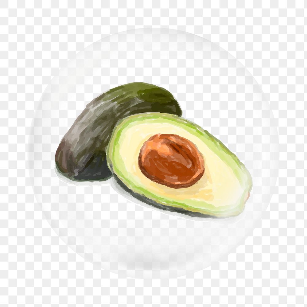 Avocado png element, fruit in bubble