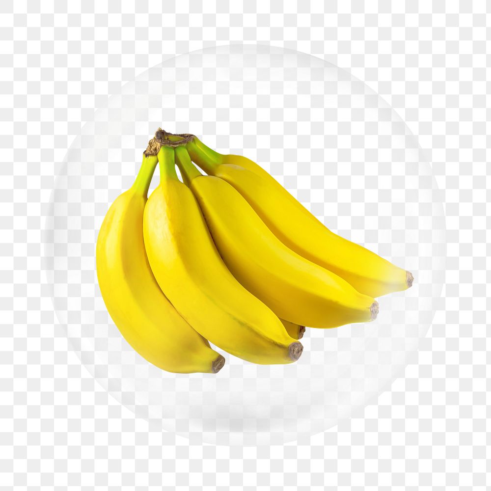 Banana png element, fruit in bubble